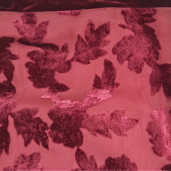 🚫Sold🚫 Vintage Dress Homecoming Maxi Formal Prom Floral Velvet Red - Picture 7 of 7